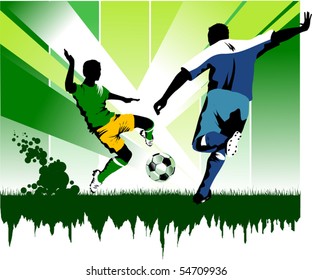 Soccer Design Element Green Background Vectorillustration Stock Vector ...