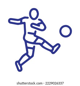 vector soccer player silhouette. player shooting white background