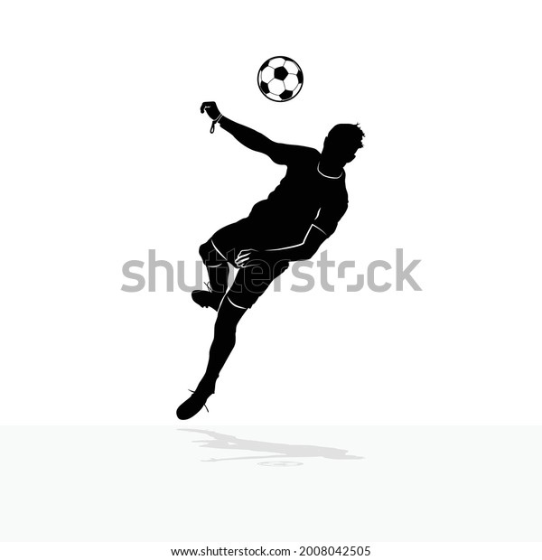 Vector Soccer Player Silhouette Player Shooting Stock Vector (royalty 