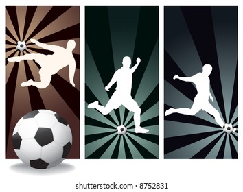 Vector Soccer Players. Easy Change Colors.