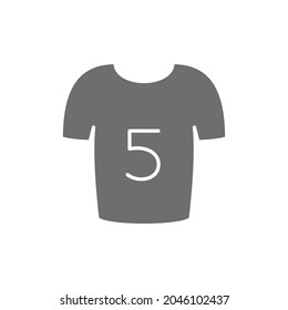 Vector soccer players shirtgrey icon. Isolated on white background