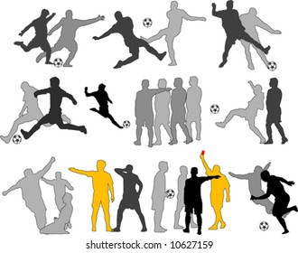 Vector Soccer Players Silhouettes