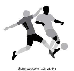 Vector soccer players silhouettes