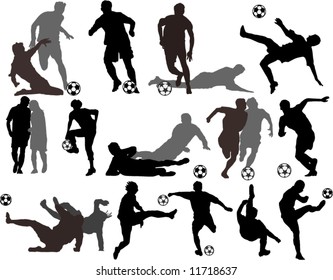 Vector Soccer Players Silhouettes