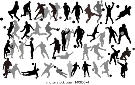 Vector Soccer Players Silhouettes