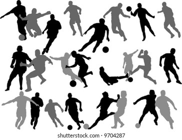 Vector Soccer Players Silhouettes