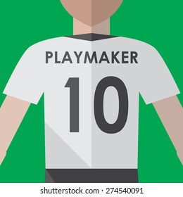 Vector Soccer Playmaker Number10 Flat Graphic