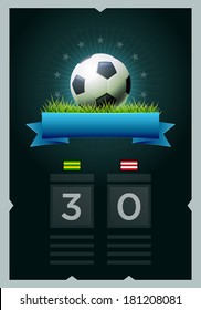 Vector soccer scoreboard design. Elements are layered separately in vector file. Easy editable.