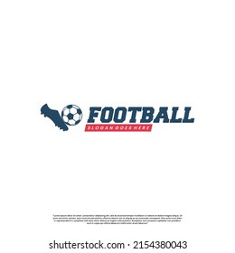 
vector soccer shoes kick the ball logo design on isolated background