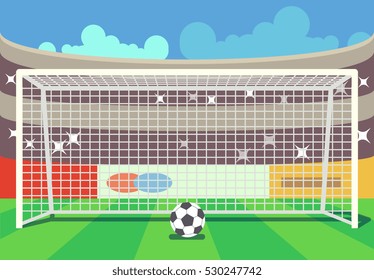 Vector soccer stadium and ball illustration