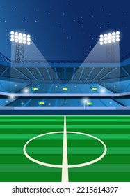 vector of Soccer Stadium At night