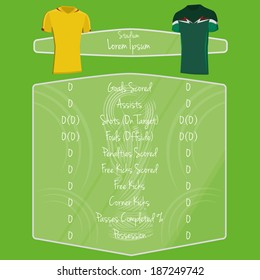 Vector Soccer Team Player Charts Editable With Space For Text 