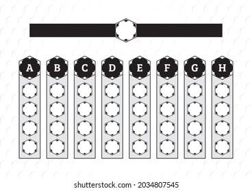 Vector soccer template of hexagons with ball pattern for team logos. Draw of the tournament group stage. Football illustration.