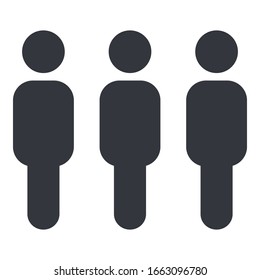 Vector Social Black Silhouette Icon - Group of People