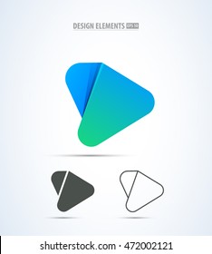 Vector social community logo, network and messaging abstract icon design. Video play icon.