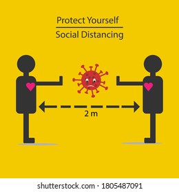 Vector of Social Distancing. Social distance make you safe from virus.