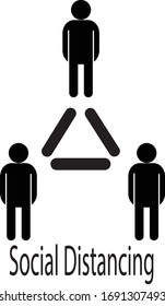 Vector of social distancing of group of people due to Covid-19 outbreak