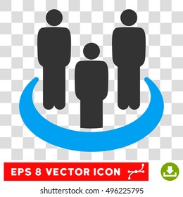 Vector Social Group EPS vector icon. Illustration style is flat iconic bicolor blue and gray symbol on a transparent background.
