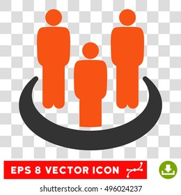 Vector Social Group EPS vector pictograph. Illustration style is flat iconic bicolor gray and orange symbol on a transparent background.