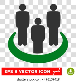 Vector Social Group EPS vector pictograph. Illustration style is flat iconic bicolor green and gray symbol on a transparent background.