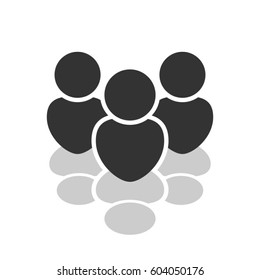 Vector social icon. Group of people with shadow.