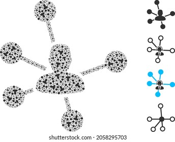 Vector social links collage is organized from randomized recursive social links items. Recursion collage from social links.
