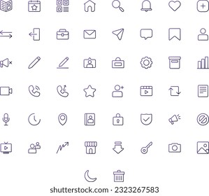 Vektorgrafik von Social Media 1 Symbol Set Thin Gradient. Perfekt für die Benutzeroberfläche, neue Anwendung.