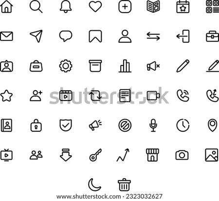 Vector of Social Media 1 Icon Set. Perfect for user interface, new application.