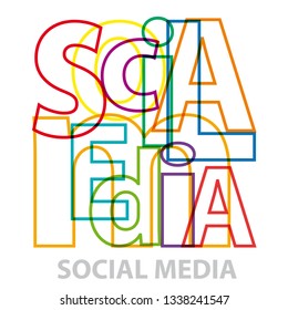 Vector Social Media. Broken text 