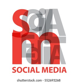 Vector Social Media. Broken text 