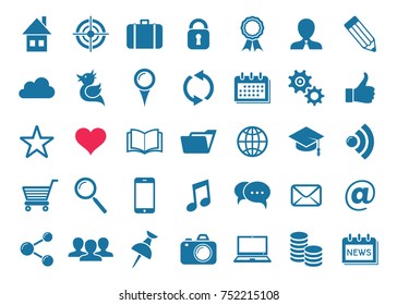 Vector social media communication and website icons collection