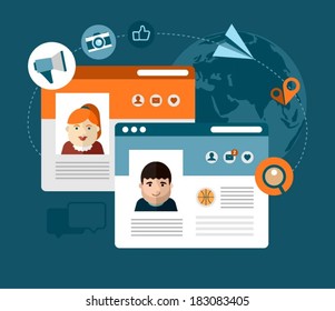 vector social media concept illustration