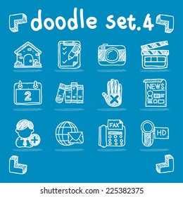 Vector social media icon set doodle style