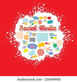 Vector Social media icon with speech bubbles. social media marketing abstract concept. vector network background.