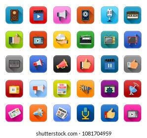 vector social media Icons - communication Icons, information sign and symbol illustrations