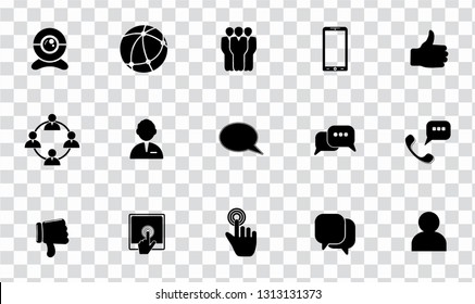 Vector social media icons set. communication, internet, computer network and mobile icons