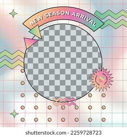 vector social media instagram post template a design for social media posts, Memphis-style circular frames, flyers, posters, social media posts, etc