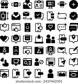 Vector of Social Media Interaction Icon Set. Perfect for user interface, new application
