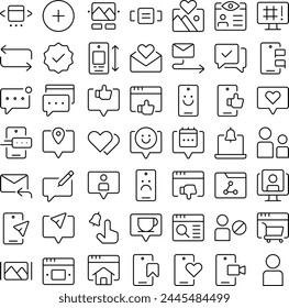 Vector of Social Media Interaction Icon Set. Perfect for user interface, new application
