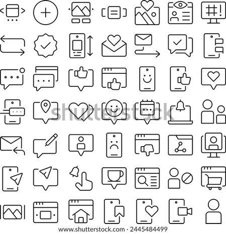Vector of Social Media Interaction Icon Set. Perfect for user interface, new application
