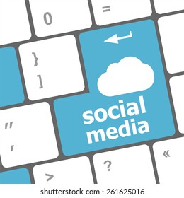 vector Social media keyboard button