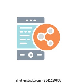 Vector social media link, connection, network white line icon.