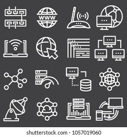 Vector social media and network icons set, information technology