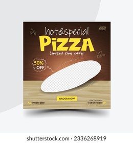 Vektorgrafik-Pizza-Post-Banner Design und Werbevorlage