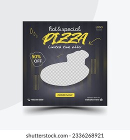 vector social media pizza post banner Design and promotional template