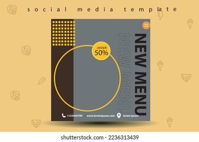 vector social media post ads template design for food promotion restaurant and cullinary