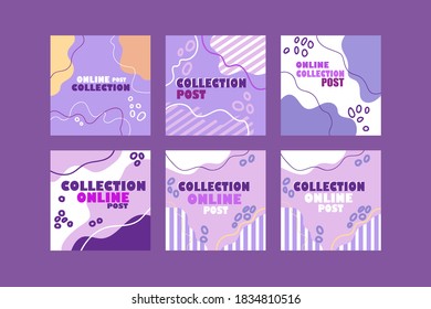 Colección de publicaciones en medios sociales vectoriales