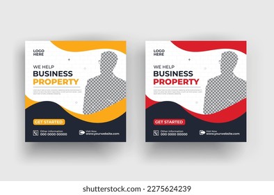 vector social media post design template web banner