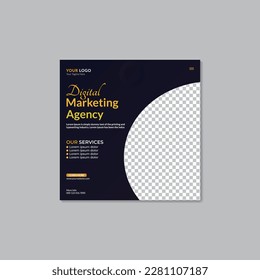 Vector social media post design and corporate banner design template