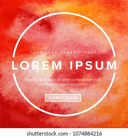 Vector Social media post template with sample text and abstract watercolor background with circle in the background